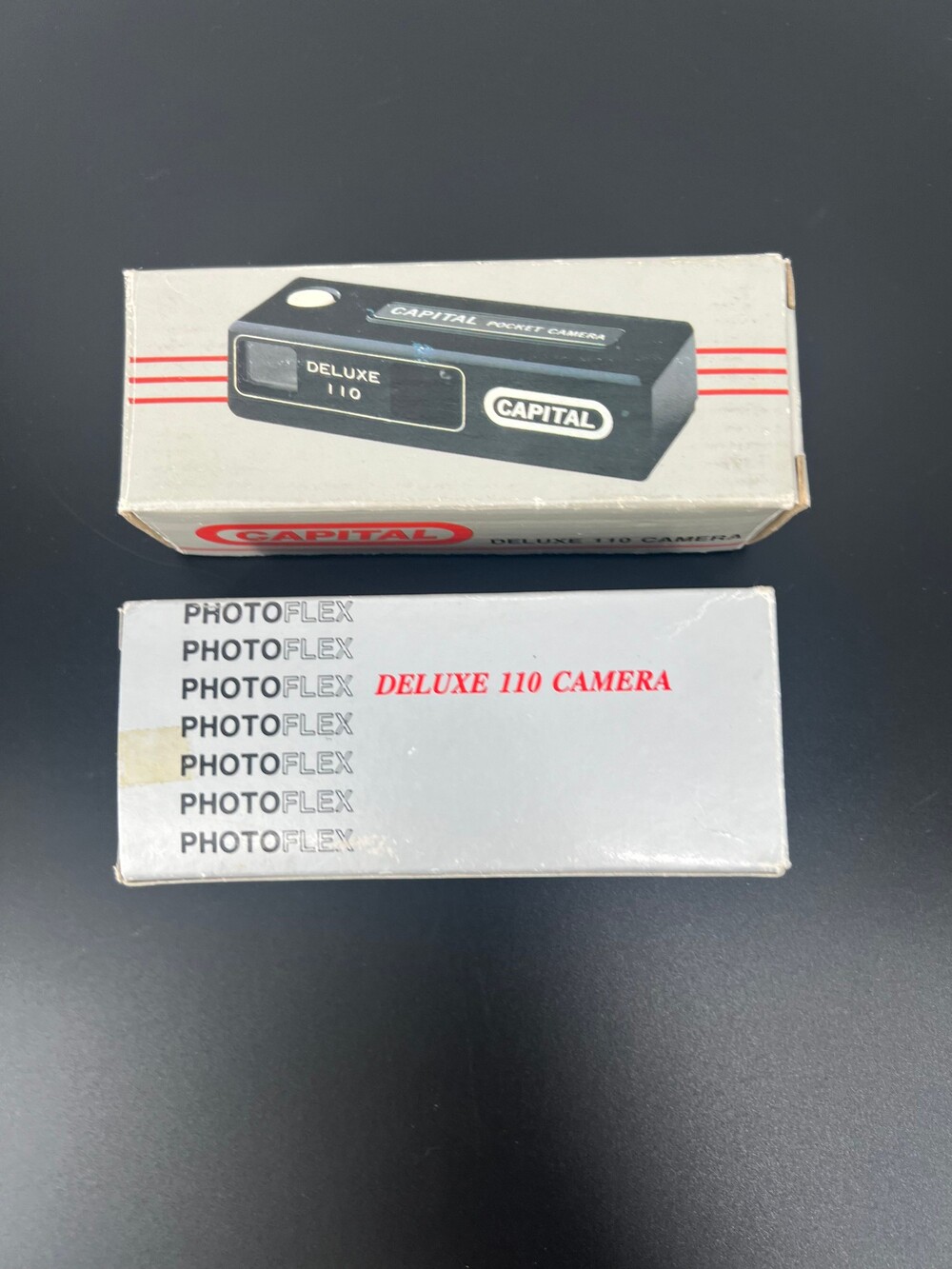 Vintage Capital & Photoflex Deluxe 110 Pocket Camera Boxes New Old Stock Retro